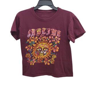 Sublime Women's Burgundy Official 40 oz To Freedom Album Cover Sun Graphic Tee S